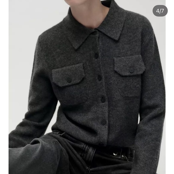 Zara NWT plain knit polo collar jacket 9325/001 - Picture 10 of 10